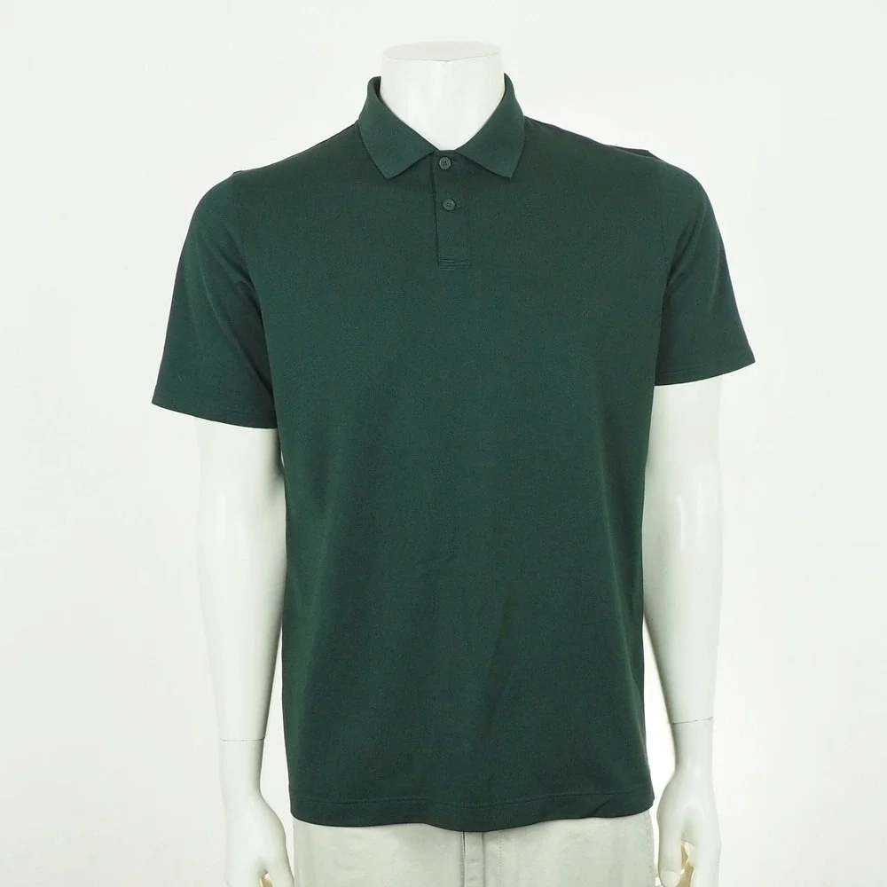 Lululemon Evolution Polo Shirt Mens Medium Dark Green Stretch Golf Casual Tech